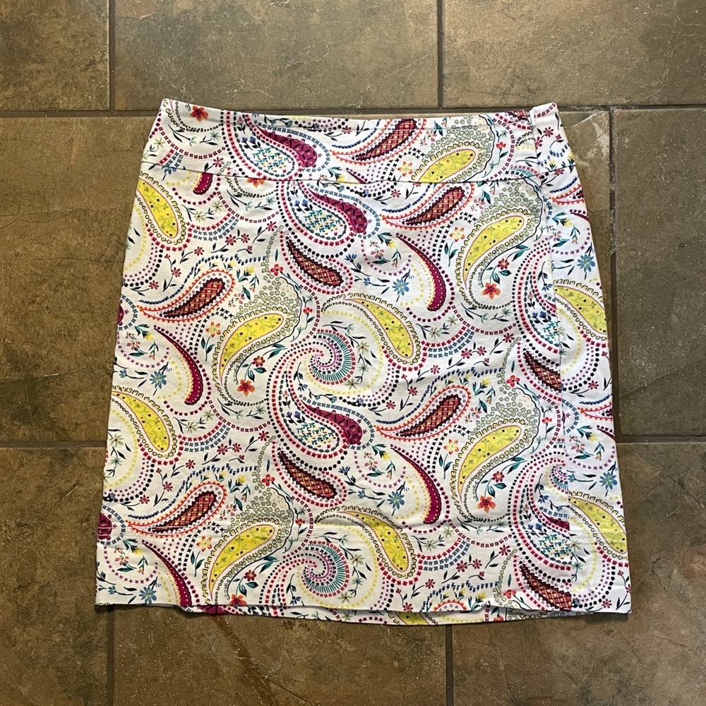 Women’s White Multi colored A line Skirt